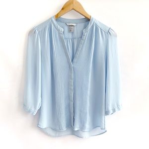 H&M Blue Pleated Blouse